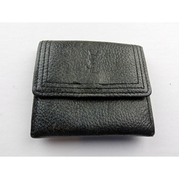 Yves Saint Laurent YSL Leather Small Snap Coin Wallet - Picture 1 of 16